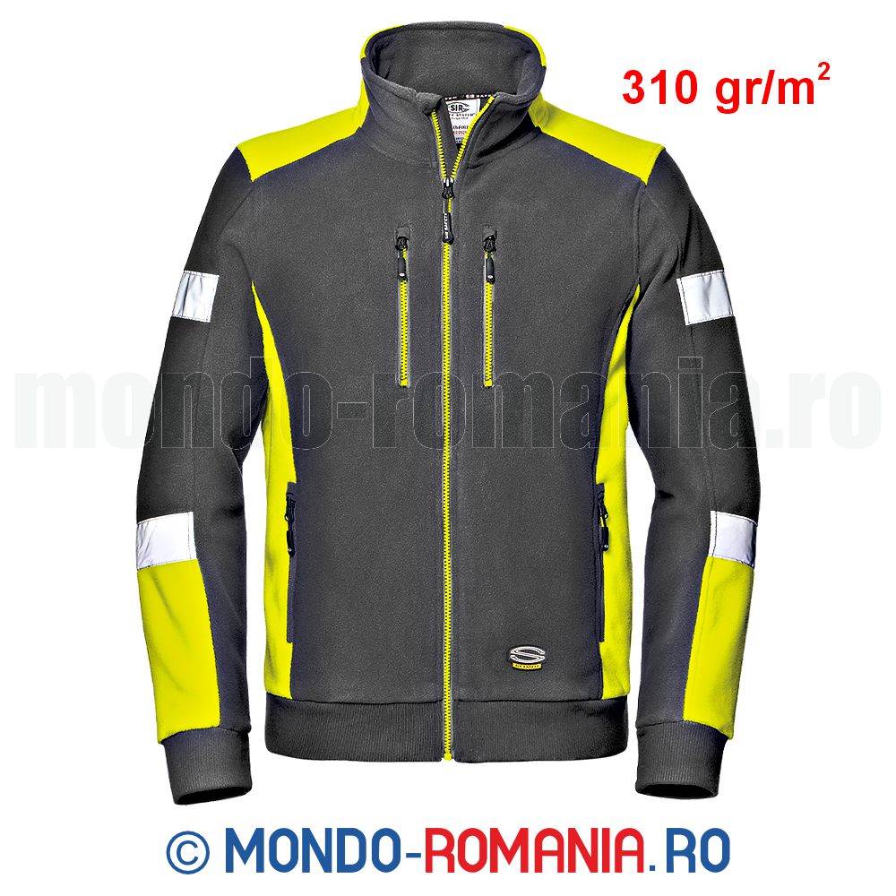 Jacheta din polar termoizolant - COMFORT FLEECE gri/neon